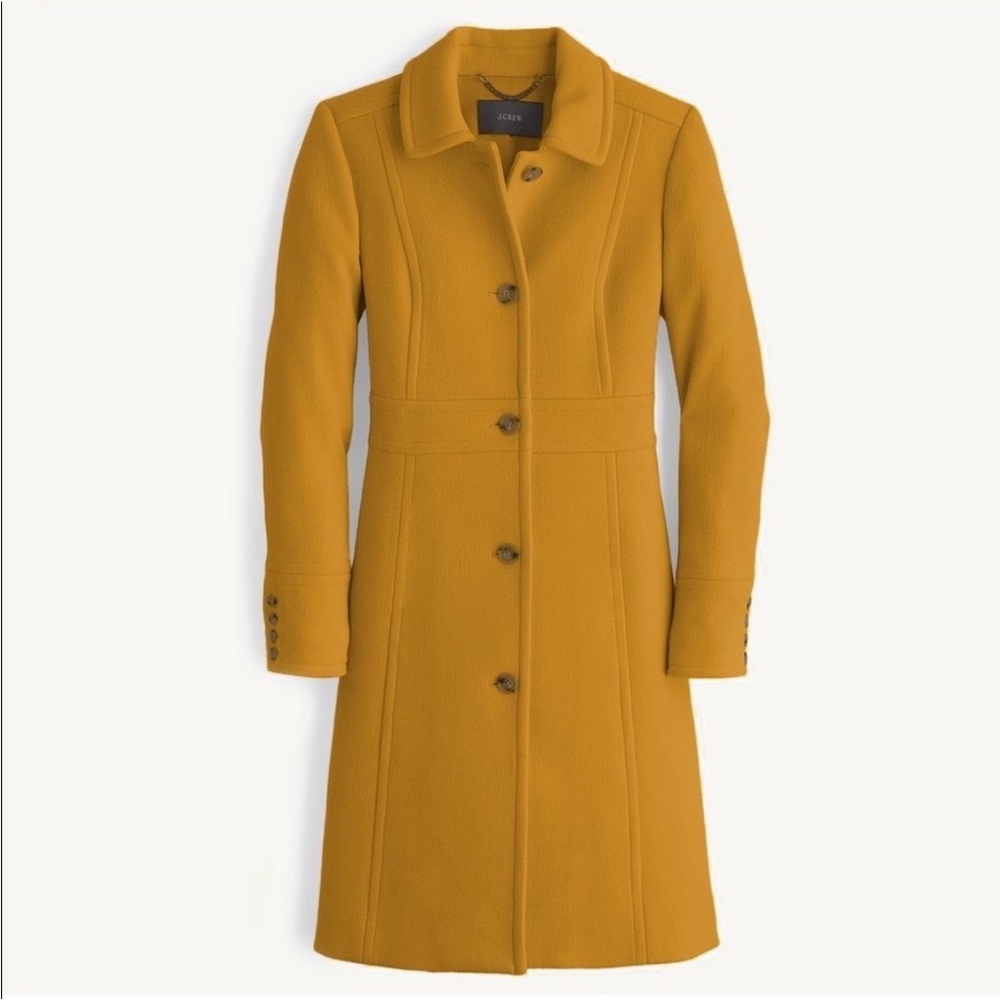 J.Crew Mustard Yellow New Lady Day Wool Coat